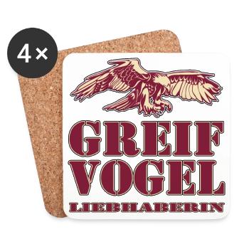 GREIFVOGEL Liebhaberin - Adler - Untersetzer (4er-Set) - Weiß - Vorne