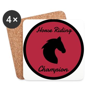 Reiten / Pferd / Reiter / Pferdesport - Untersetzer (4er-Set) - Weiß - Vorne