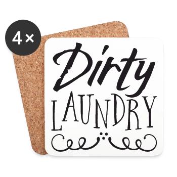 Dirty laundry sign - Coasters (set of 4) - white - Front