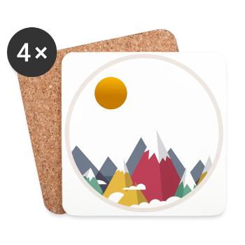 Berge - Untersetzer (4er-Set) - Weiß - Vorne