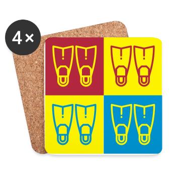 Scuba Diving Diver Plongée Sous-Marine Tauchen - Coasters (set of 4) - white - Front