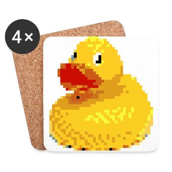 Pixel rubber duck - Coasters (set of 4) - white - Front