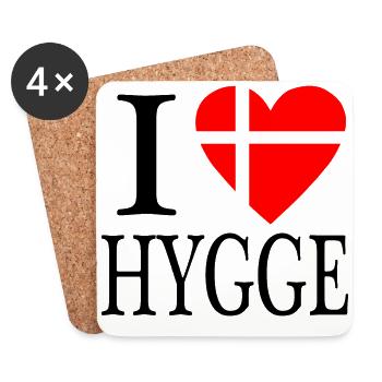 I love Hygge - Coasters (set of 4) - white - Front
