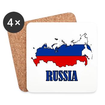 logo russie - Dessous de verre (lot de 4) - blanc - Devant