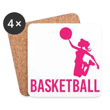 Basketball Cool Girls play Basketball Geschenk - Untersetzer (4er-Set) - Weiß - Vorne