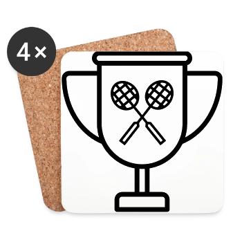Badminton / Badminton Player / Birdie / Sport - Coasters (set of 4) - white - Front