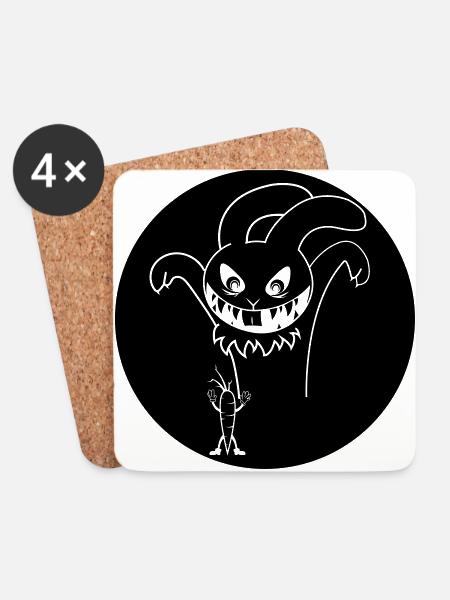 Halloween Rabbit - Coasters (set of 4) - white