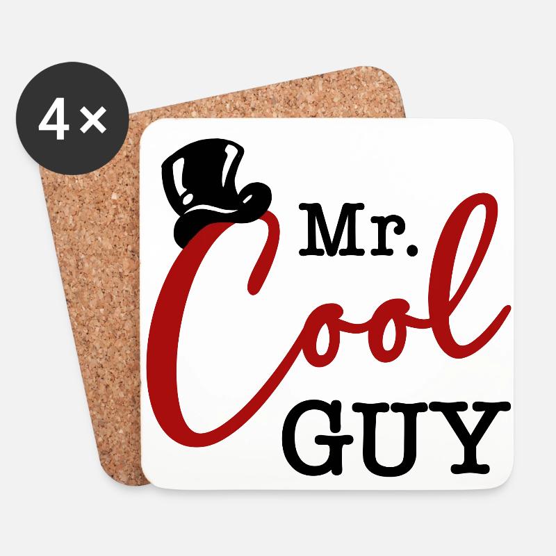 Mr. Cool Guy - Coasters (set of 4) - white