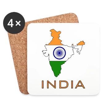 Indien-Logo - Untersetzer (4er-Set) - Weiß - Vorne