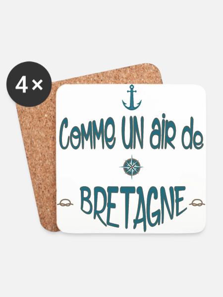 Luft der Bretagne - Untersetzer (4er-Set) - Weiß