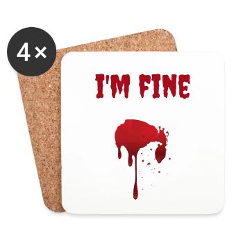 I'm Fine Blut Wunde (Halloween Geschenkidee) - Untersetzer (4er-Set) - Weiß - Vorne