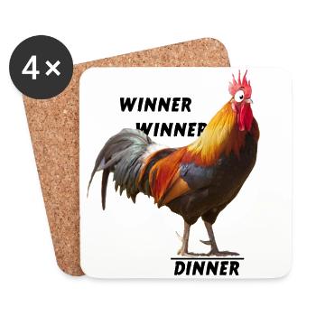 Winner Winner Chicken Dinner - Untersetzer (4er-Set) - Weiß - Vorne