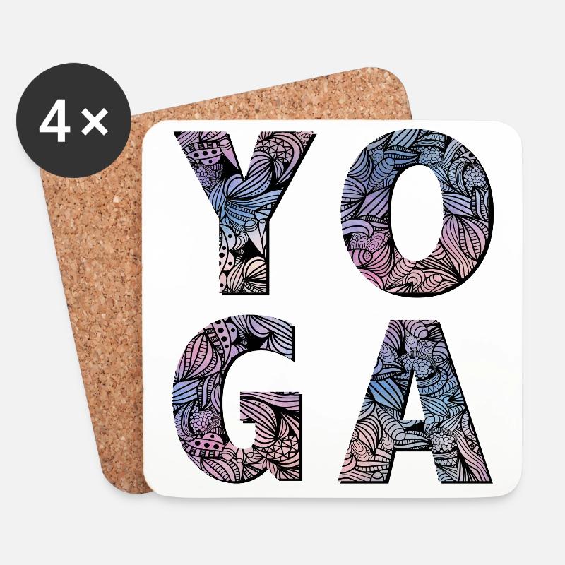 Yoga - Untersetzer (4er-Set) - Weiß