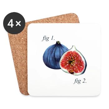 Fig1. Figs Diagram. - Coasters (set of 4) - white - Front