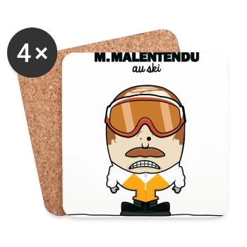 M. Malentendu à la plage - Dessous de verre (lot de 4) - blanc - Devant