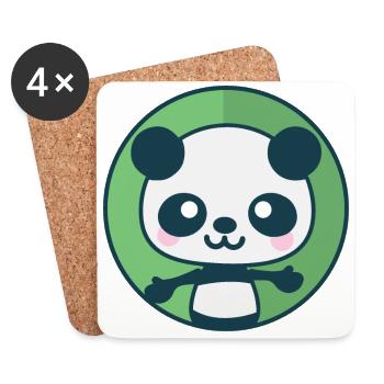 Panda will eine Umarmung - Untersetzer (4er-Set) - Weiß - Vorne