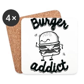 Burger Addict - Dessous de verre (lot de 4) - blanc - Devant