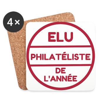 Philatéliste Stamp Philatelie Philatelist Stempel - Coasters (set of 4) - white - Front