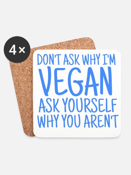VEGAN VEGANER - Untersetzer (4er-Set) - Weiß