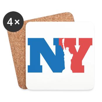 City NY New York De la Liberté Idée cadeau - Dessous de verre (lot de 4) - blanc - Devant