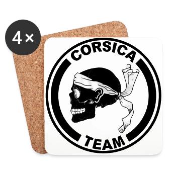 Corsica skull team - Dessous de verre (lot de 4) - blanc - Devant