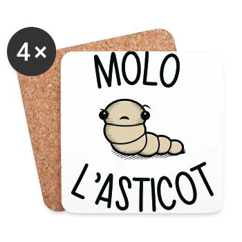 Molo l'asticot - Dessous de verre (lot de 4) - blanc - Devant
