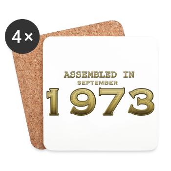Assemblé en septembre 1973 - Dessous de verre (lot de 4) - blanc - Devant