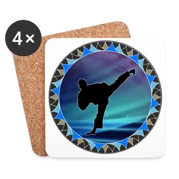 Karaté, votre déclaration, symbole de croissance spirituelle - Dessous de verre (lot de 4) - blanc - Devant