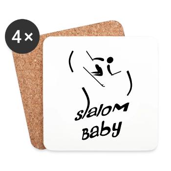 Slalom bébé - Dessous de verre (lot de 4) - blanc - Devant