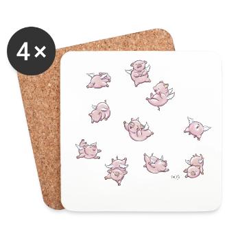 Pigs Fly - Untersetzer (4er-Set) - Weiß - Vorne