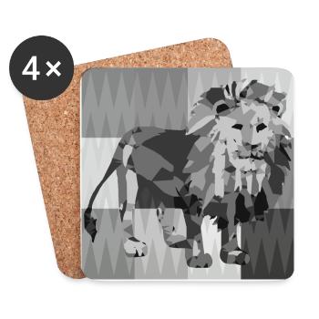 Lion - Coasters (set of 4) - white - Front