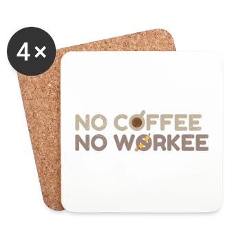 Idée de cadeau pour amateur de café - Dessous de verre (lot de 4) - blanc - Devant