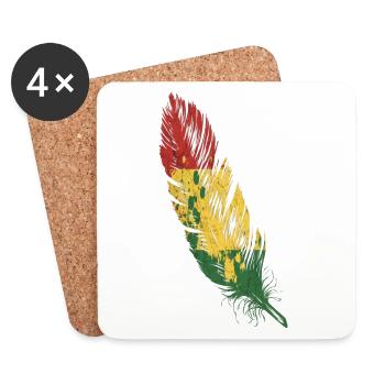plume rasta - Dessous de verre (lot de 4) - blanc - Devant