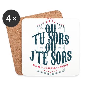Dikkenek scène culte - Dessous de verre (lot de 4) - blanc - Devant