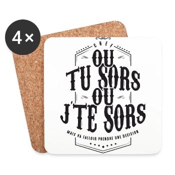 Dikkenek scène culte - Dessous de verre (lot de 4) - blanc - Devant