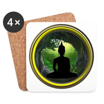 Apportez la force du yoga &méditation dans le monde - Dessous de verre (lot de 4) - blanc - Devant