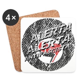 antifa billiard alerta alerta - Untersetzer (4er-Set) - Weiß - Vorne