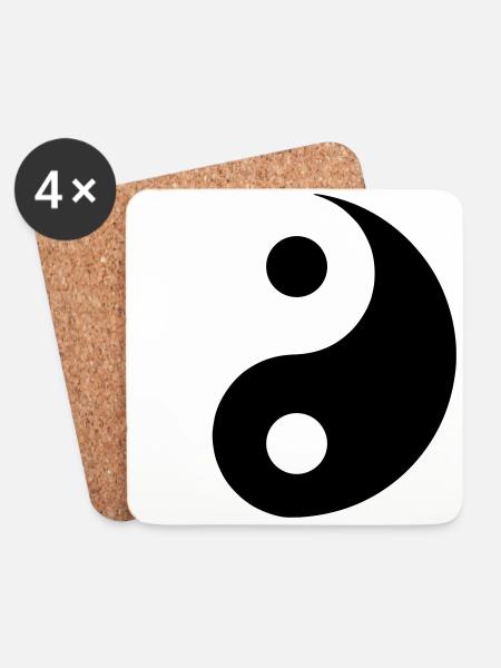 Yin Yang Yinyang Symbol Character Shape Classic - Coasters (set of 4) - white