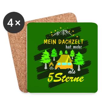MEIN DACHZELT HAT MEHR ALS 5 STERNE - Untersetzer (4er-Set) - Weiß - Vorne