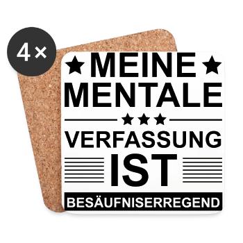 Meine Mentale Verfassung Ist Besaeufniserregend - Untersetzer (4er-Set) - Weiß - Vorne