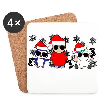 Weihnachten Gaming - Gaming Crew Gaming Squad - Untersetzer (4er-Set) - Weiß - Vorne