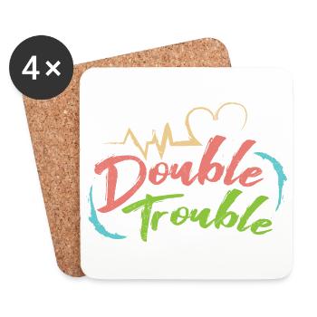 Gemini Double Trouble Twin Twins Gift Idea - Coasters (set of 4) - white - Front
