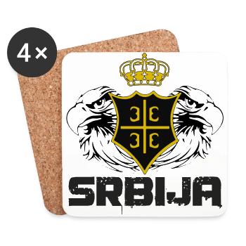 Srbija - Untersetzer (4er-Set) - Weiß - Vorne