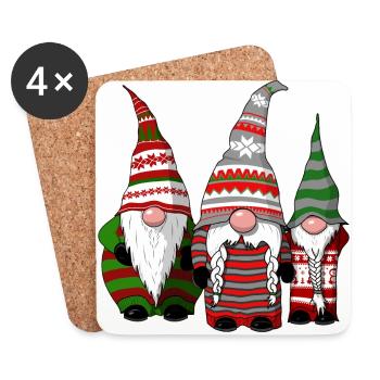 3 freche Zwerge - Untersetzer (4er-Set) - Weiß - Vorne