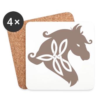 Keltische Symbole Pferd Keltischer Liebhaber Gift - Untersetzer (4er-Set) - Weiß - Vorne