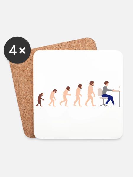 Evolution Entwickler Programmierer Lustiges Gift - Untersetzer (4er-Set) - Weiß