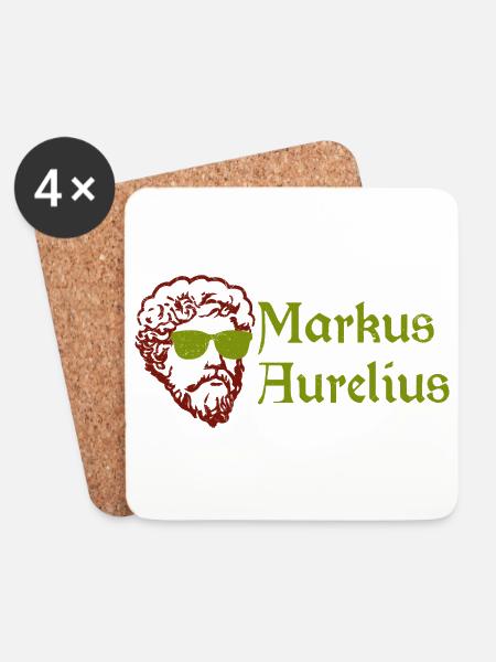 Stoiker Marcus Aurelius Stoizismus Lustig Geschenk - Untersetzer (4er-Set) - Weiß
