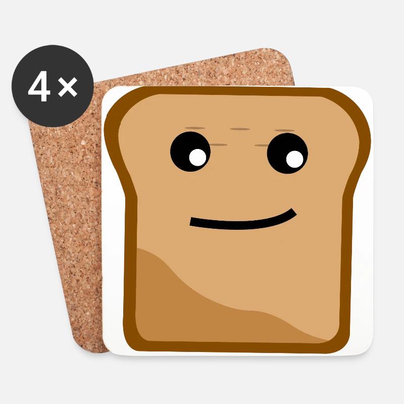 Toast :) - Untersetzer (4er-Set) - Weiß