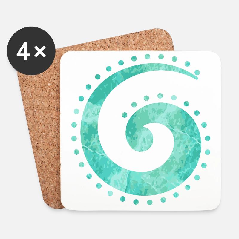 Maori Koru Spirale Frieden Glück Tribal Geschenk - Untersetzer (4er-Set) - Weiß