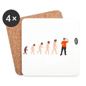 Human Evolution Dartspieler Lustige Geschenkidee - Untersetzer (4er-Set) - Weiß - Vorne